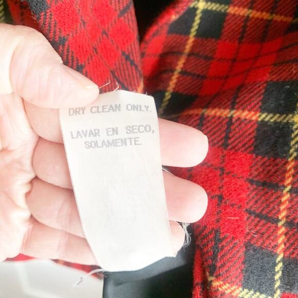 Saag Harbor Vintage Schoolboy Wool Blend Plaid Blazer Velvet Collar 16 Academia - Picture 10 of 13